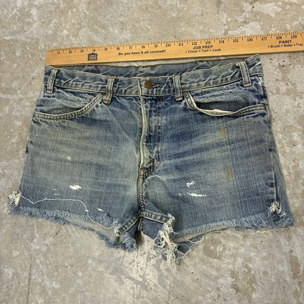 Vintage Levis Cutoff Shorts Men 33 Blue USA Orange Tab Big E Denim 3